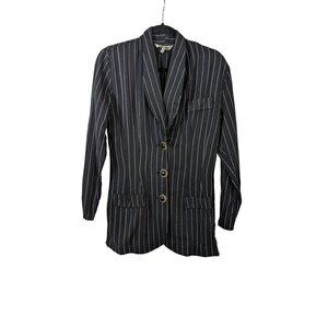 Vintage Nikita Navy Blue Pinstripe Blazer Size 3